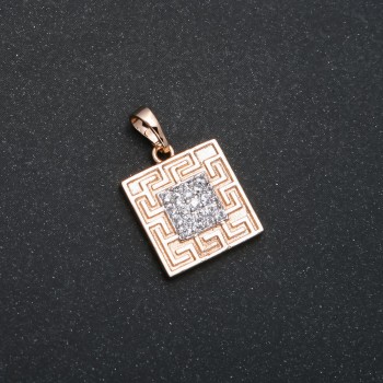 Přívěsek Xuping 18K pozlacený se bílými krystaly, průměr 23×15 mm +