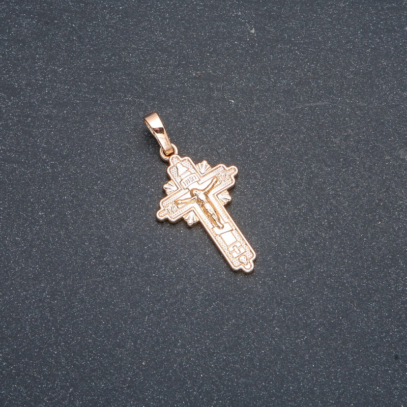 Přívěšek Xuping s pozlacením 18K – kříž, průměr 35×18 mm +