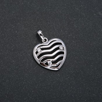 Přívěšek Xuping rhodiované srdce se bílými krystaly, rozměry 25×18 mm +