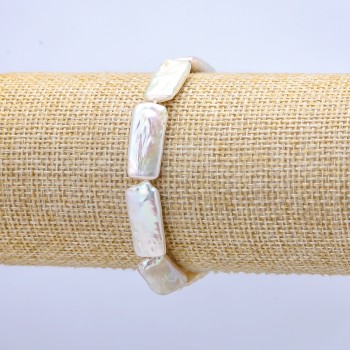 Náramek na gumičce z barokních perel, průměr 9×21 mm+-, délka 18 cm+-