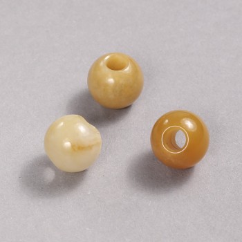 Korálek Pandora z přírodního kamene žlutý achát 14×12 mm + -, průměr dírky 5,5 mm +