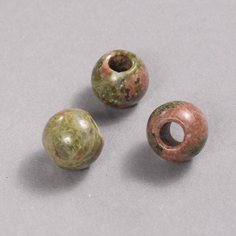 Korálek Pandora z unakitu (jaspis) 14×12 mm