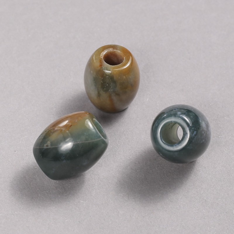 Pandora korálek ze zeleného jaspisu – zelený jaspis, 16,5 × 15,5 mm, dírka 5,5 mm