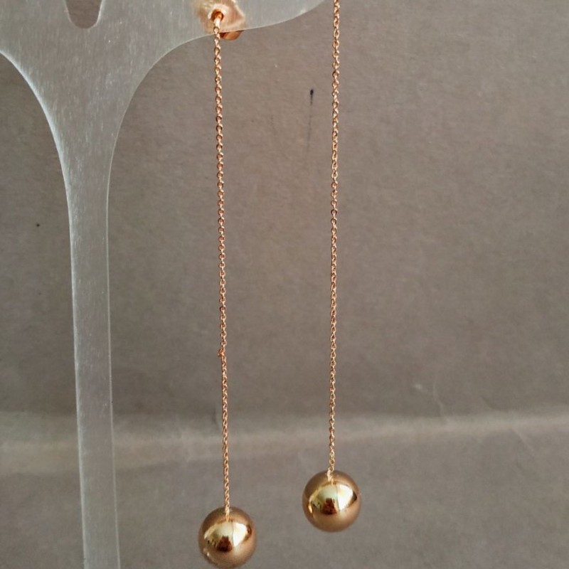 Náušnice peckové Xuping, pozlacené 18K, průměr 10 mm, délka 10 cm