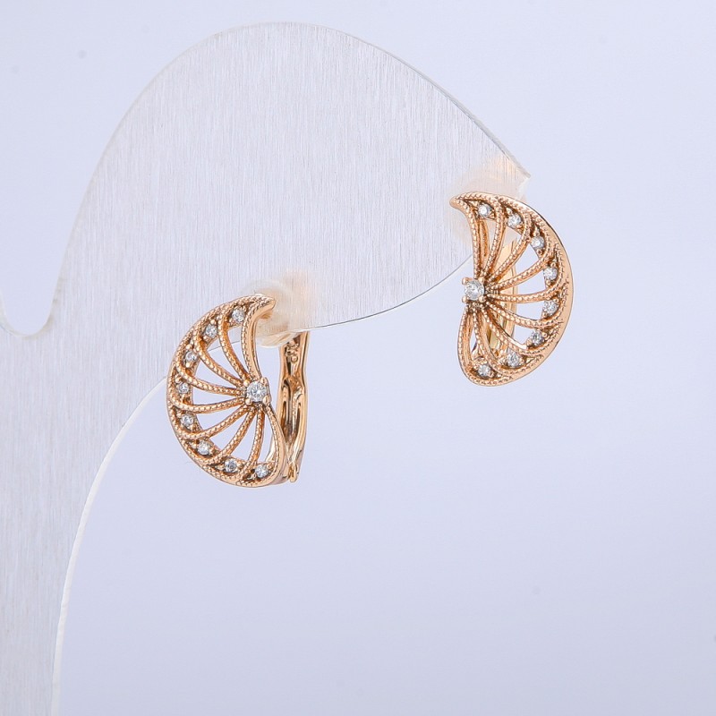 Náušnice Xuping 18K pozlacení se bílými štrasami, průměr 14×10 mm +
