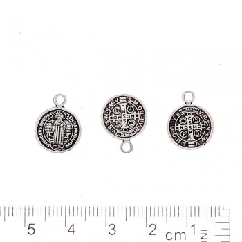 Přívěšek «Svatý» stříbrné barvy, průměr 12 mm, balení 20 g ± 35 ks