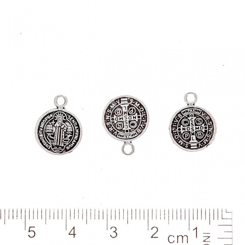 Přívěšek «Svatý» stříbrné barvy, průměr 12 mm, balení 20 g ± 35 ks