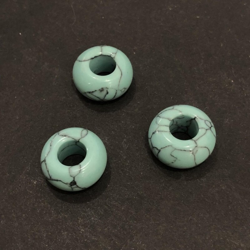 Korálek Pandora Tyrkysový, 14×7 mm, díra 5,5 mm +