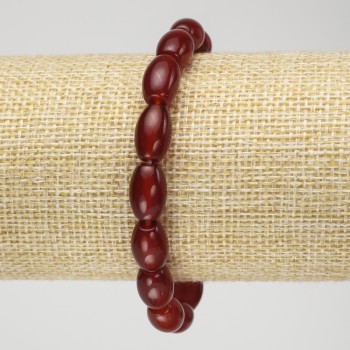 Náramek na gumičce z karneolu, průměr 12×8 mm+