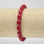 Náramek z přírodního korálu, oválné korálky 11×6 mm, délka 18 cm, elastický