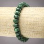 Náramek z malachitu na gumičce, hladké rondely, průměr 9×7 mm