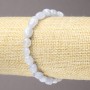 Náramek z elastické gumičky z přírodního kamene – modrý achát, leštění, průměr 10×8 mm