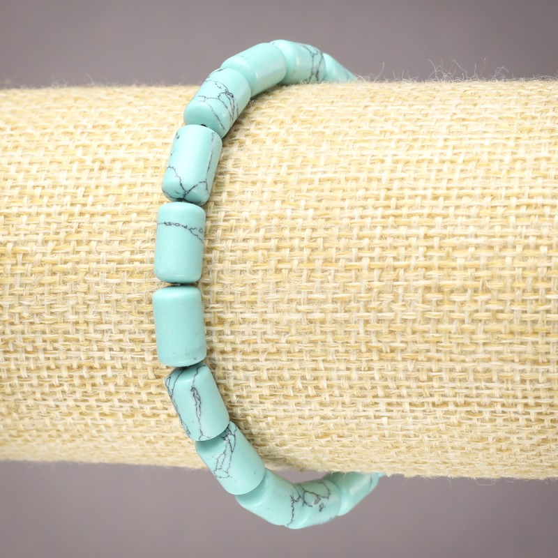 Náramek z tyrkysu – hladký válec, průměr 10×6 mm
