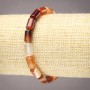 Náramek na gumičce z přírodního karneolu, hladké cylindrické korálky, průměr 10×6 mm