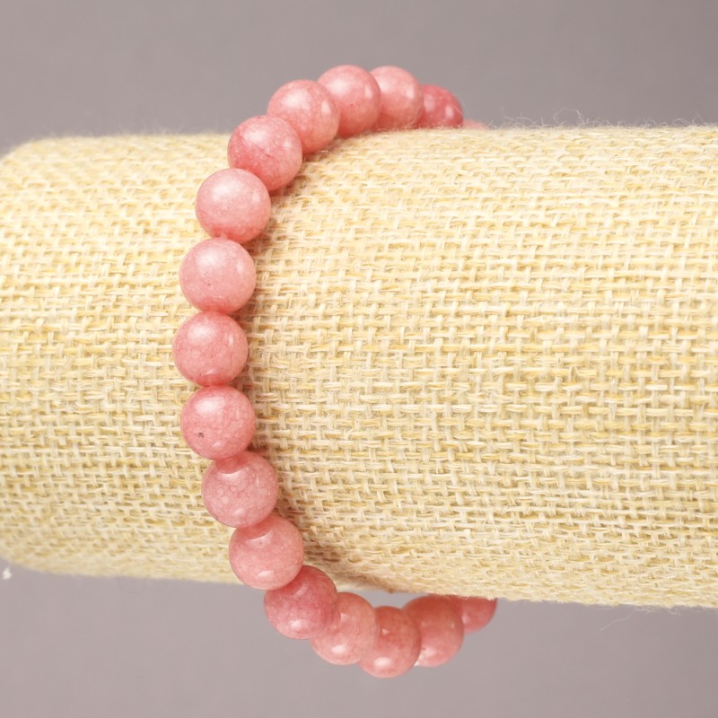 Náramek na elastické šňůrce z přírodního turmalínu – hladká korálka, průměr 8 mm+