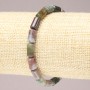 Náramek na gumičce z přírodního Kamene jaspis, vícebarevný, hladké válcové korálky, průměr 10×6 mm+