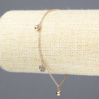 Náramek Xuping s pozlacením 18K a bílými kamínky, tloušťka 1,5 mm + -, délka 18–21 cm +