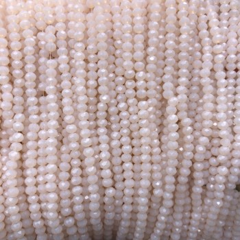 Korálky Český křišťál na vlasci, broskvový matný brusovaný rondel, průměr 3×2,5 mm, délka 36–38 cm