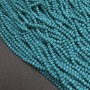 Korálky Český křišťál na niti – tyrkysově matné facetované rondely, průměr 3,5×3 mm, délka 36–38 cm
