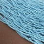Korálky z českého křišťálu na vlascu, modré matné brusované rondely, průměr 3,5×3 mm, délka 36–38 cm