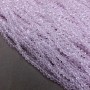 Korálky českého křišťálu na niti, jemně růžové, průhledné, broušené rondely, průměr 3,5×3 mm, délka 36–38 cm