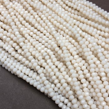 Korálky český křišťál na niti broskvově matné brusované rondely, průměr 3,5×3 mm, délka 36–38 cm