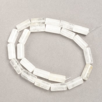 Korálky na niti z přírodního kamene – horský křišťál, cylindrické, průměr 8×17 mm, délka 39 cm +