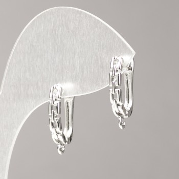 Háčky na náušnice ze stříbrného kovu 18×3 mm – pár
