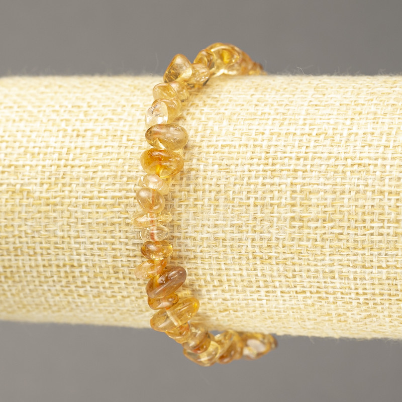 Náramek na gumičce z přírodního citrínu, kulaté zrníčka 8×4 mm+