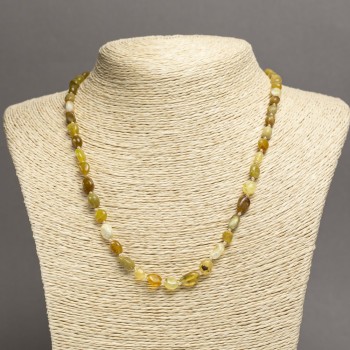 Náhrdelník z jadeitu, broušené korálky o průměru 7×6 mm, délka 45 cm