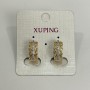 Náušnice Xuping pozlacené 18K s bílými štrasovými kameny, průměr 18×7 mm