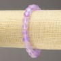 Náramek na elastické šňůře opálové sklo hladká kulička fialová matná, průměr 8 mm, délka 18 cm