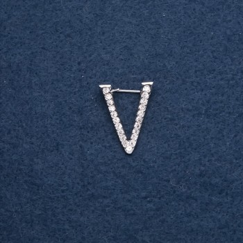 Brožka s iniciálou «V», 20×25 mm, barva kovu «stříbro»