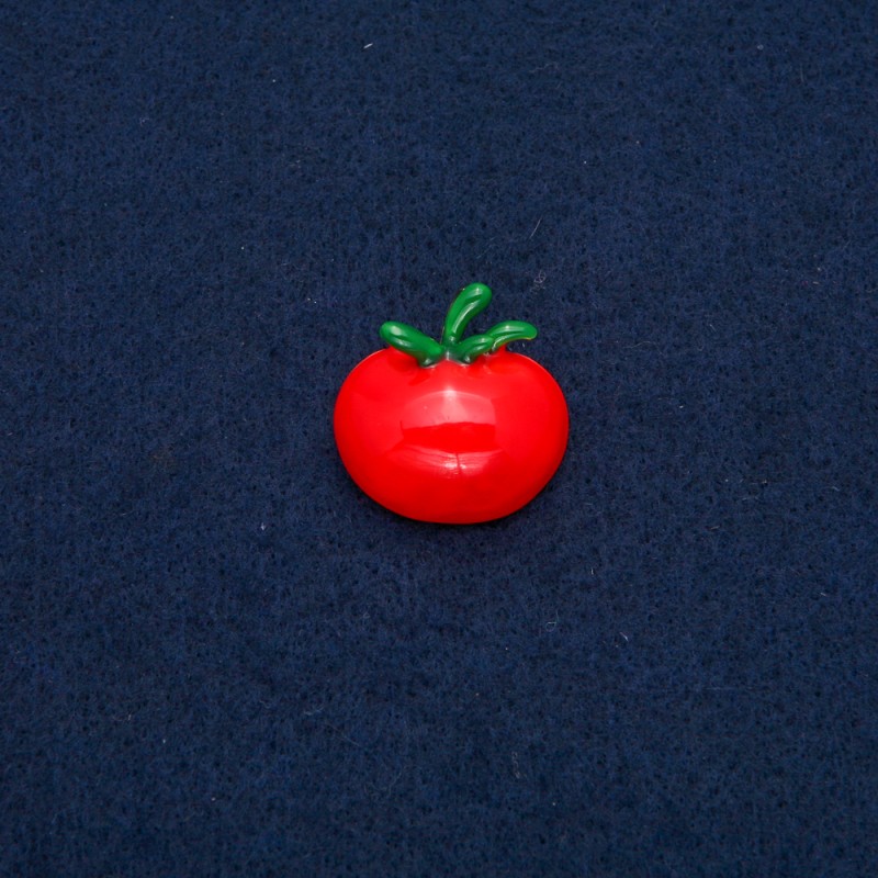 Brož-přívěsek Rajče, zlatavý kov 25×28 mm +