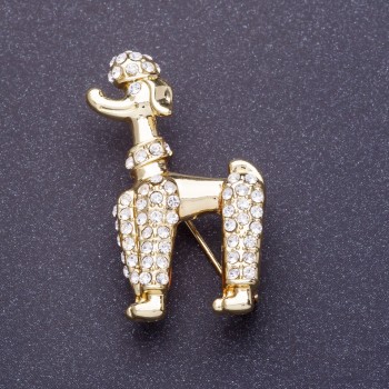 Brož „Královský pudl“ 2×4 cm, barva kovu: citronové zlato