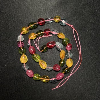 Korálky z tonovaného skla – mix galetových korálků, průměr 12×8 mm, délka 40 cm na niti