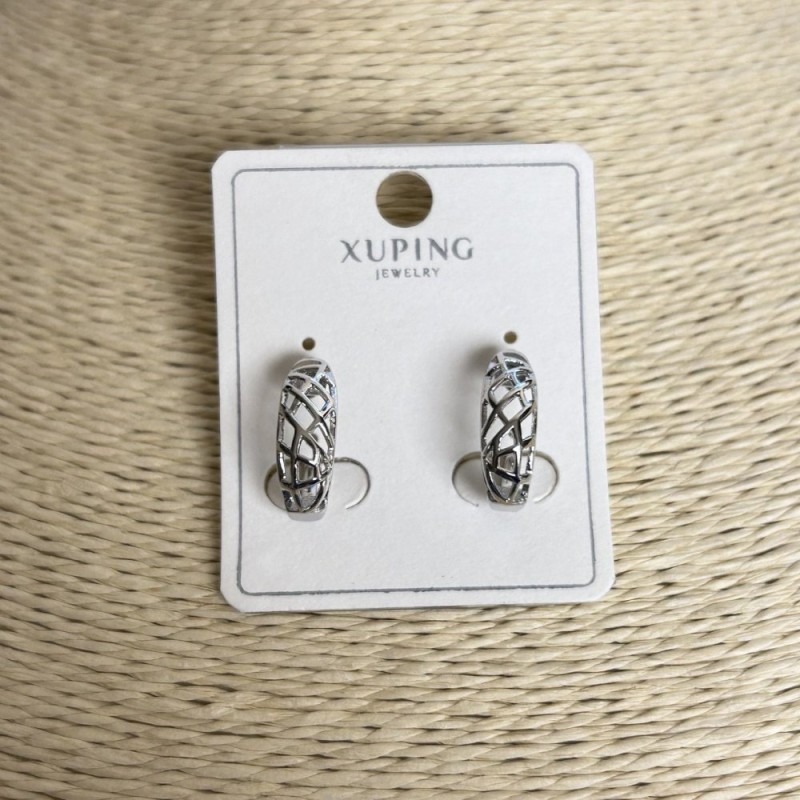 Náušnice Xuping, průměr 16×6 mm, rhodiové pokrytí
