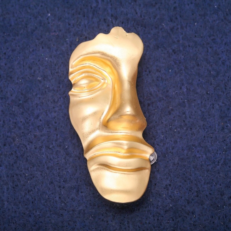 Brož Akcent Osoba 53×23 mm, žlutá barva, kov zlatistý