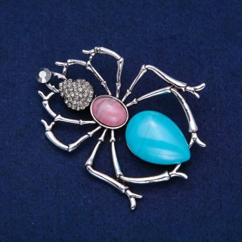 Brož Mravenec, stříbrný kov, 72×57 mm +