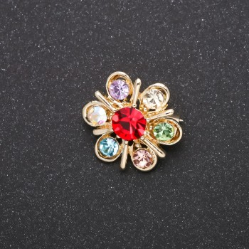 Brož série „Akcent“ vícebarevné kovové provedení, žlutá barva, 18 mm