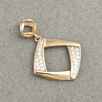 Přívěsek Xuping s pozlacením 18K a bílými krystaly, rozměr 27×20 mm