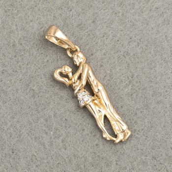 Přívěsek Xuping s pozlacením 18K – pár s bílými krystaly, rozměr 30×8 mm +