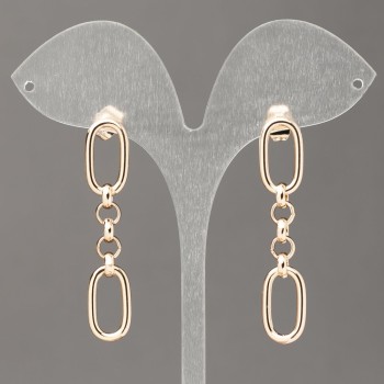 Náušnice peckové Xuping s 18K pozlacením, řetízkový design, tloušťka 9,5 mm, délka 48 mm