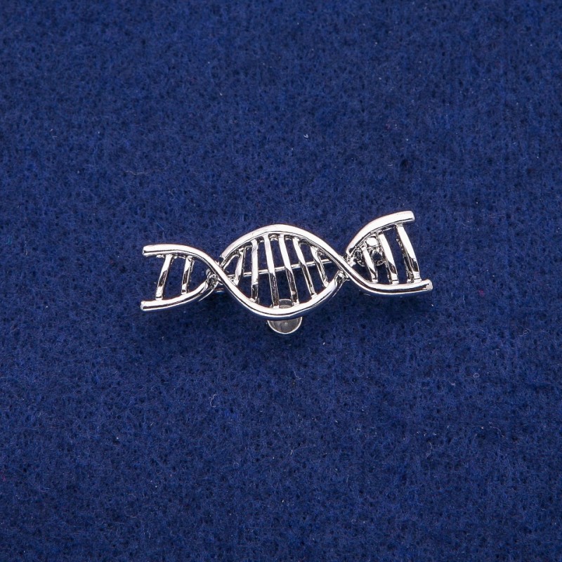 Brož DNA spirála 13×40 mm, stříbrný kov