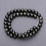 Korálky na niti Sluneční obsidián, hladké kuličky, průměr 8 mm (+/-), délka 38 cm