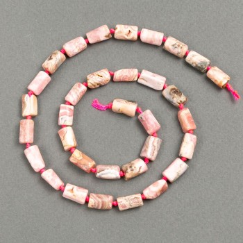 Korálky z rodonitu, broušené, průměr 12×6 mm, délka 40