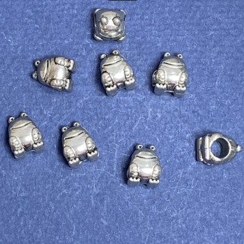 Bižuterní korálek Pandora Žabka 10×8 mm, díra 5 mm, hmotnost 20 g, ± 13 ks
