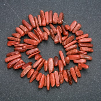 Nitka z aventurínu Zlatý písek – jehličkové korálky, průměr 20×6 mm, délka 40 cm +