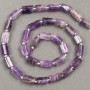 Náhrdelní korálky na niti z přírodního ametystu, broušené 10×6 mm, délka 39 cm ± s rokajlem (3×2 mm)