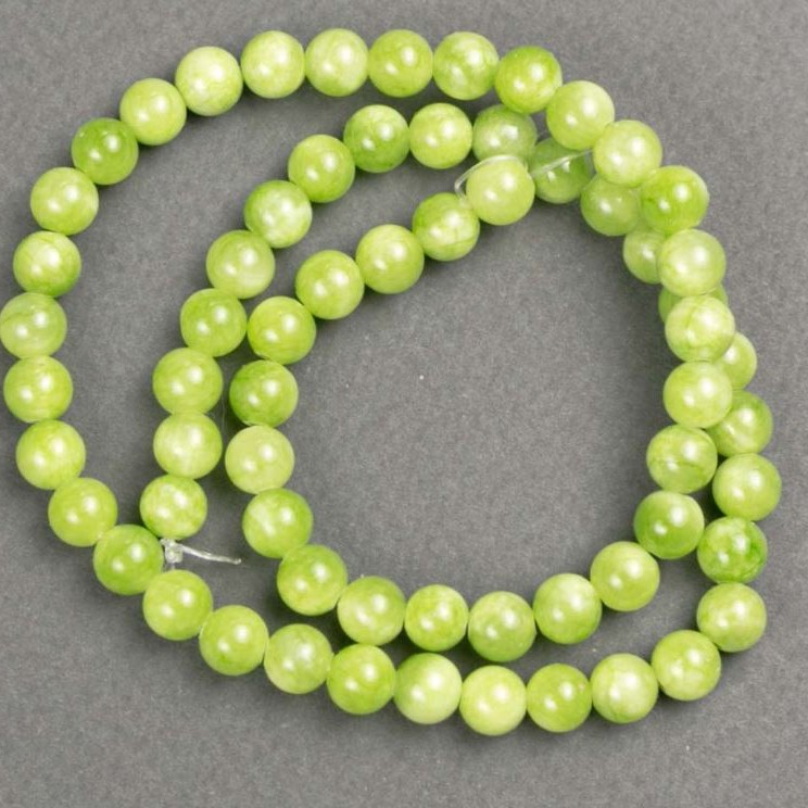 Korálky Onyx (akryl) na niti – hladká kulička, průměr cca 6 mm, délka 40 cm ±